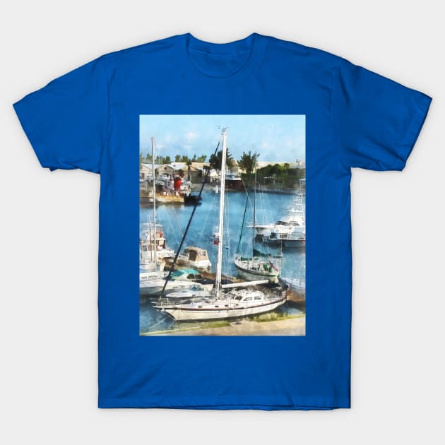 Caribbean - King's Wharf Bermuda Boats T-Shirt by SusanSavad